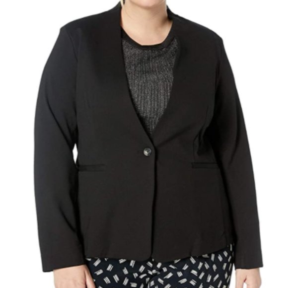 RACHEL Rachel Roy Womens Plus Size Ponte Blazer